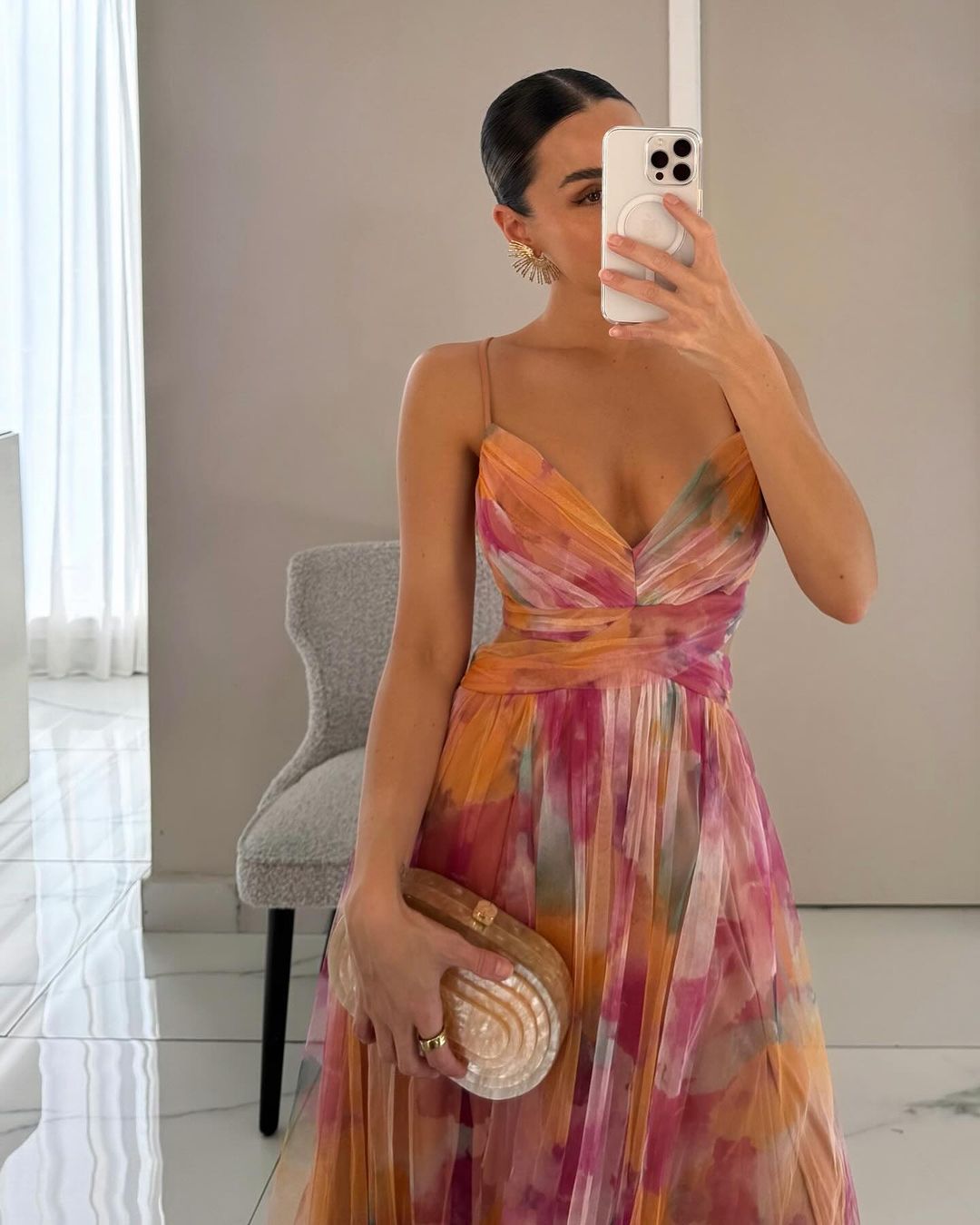 Gundisalva | Elegant women's maxi dress with a spring floral print