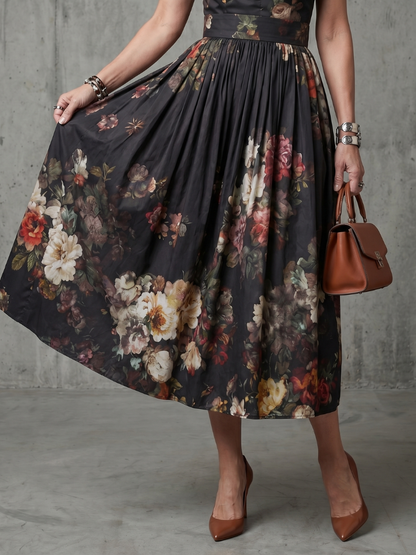 Pilar - Floral pleated midi dress