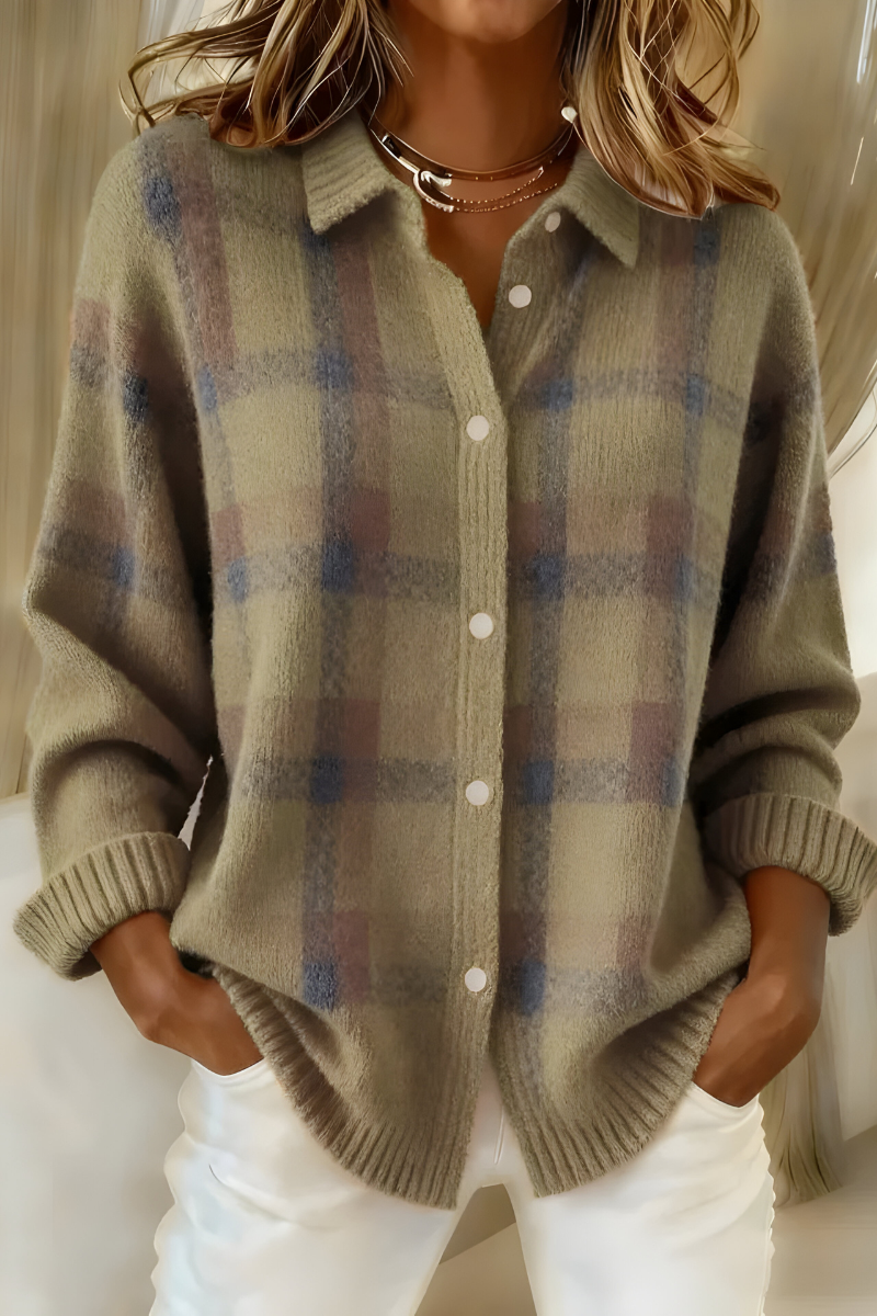 Candela | Plaid Knit Jacket
