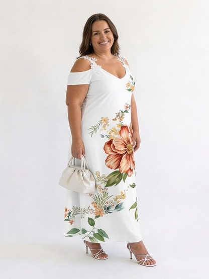 Sofia - Off-the-shoulder floral print maxi dress