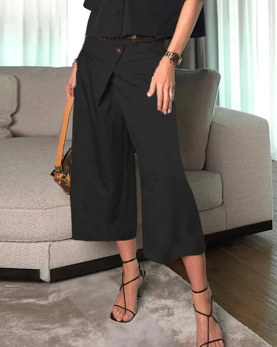 Desiré Set - Short Sleeve Lapel Top and 8-Point Trousers