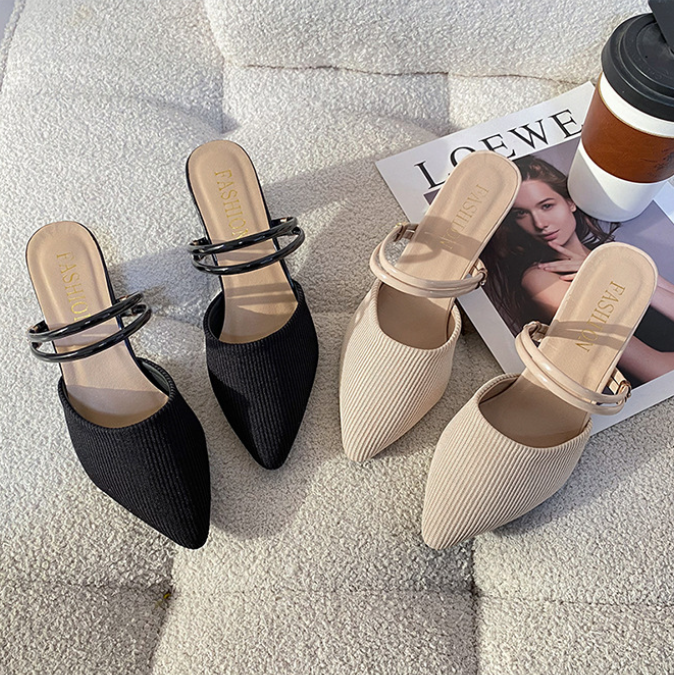 High-heeled sandals with feminine straps