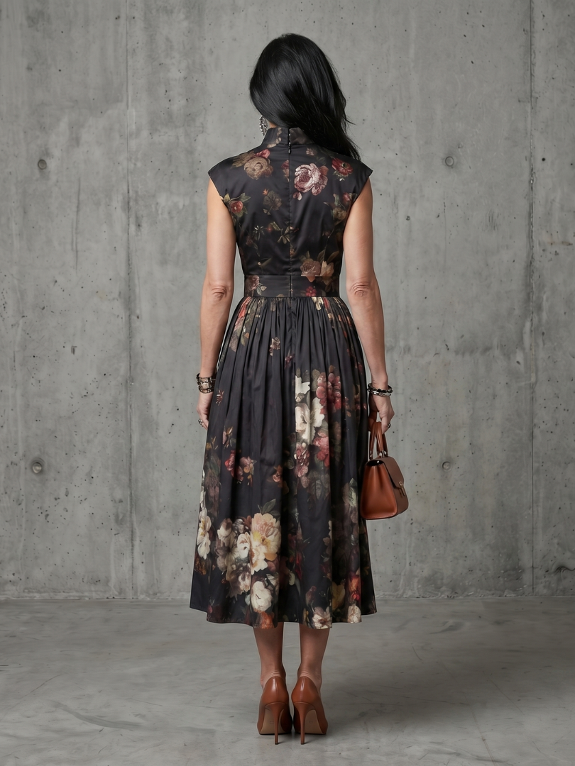Pilar - Floral pleated midi dress