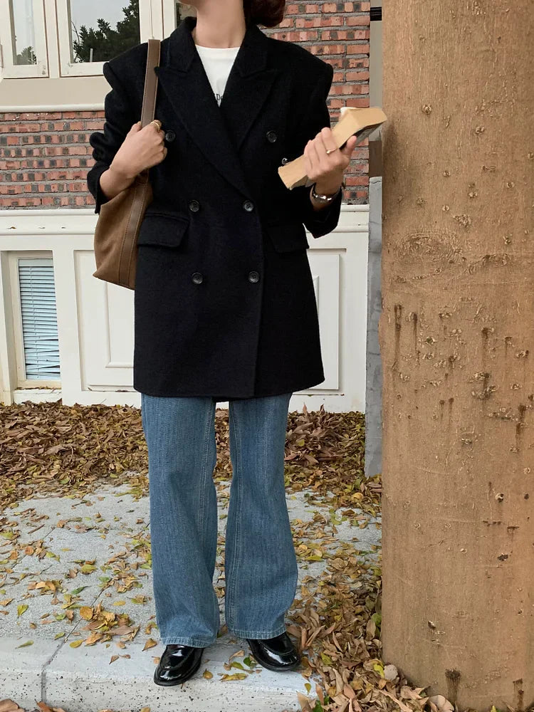 Wool Button-Down Blazer