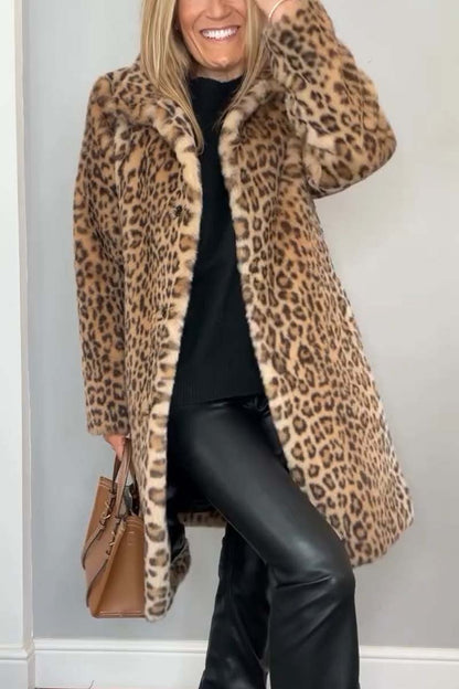 Savannah - Faux Fur Leopard Coat