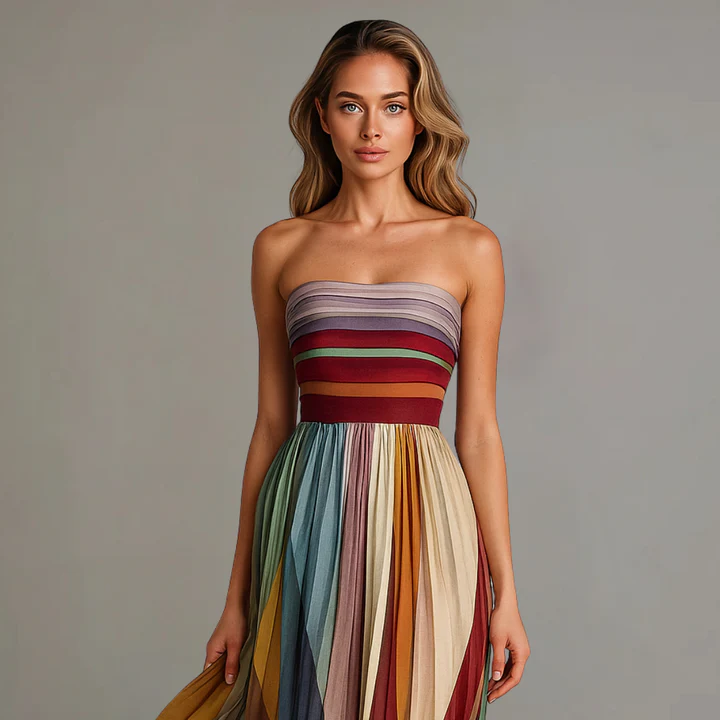Juliana- Pleated chiffon dress