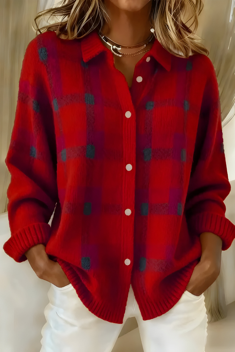 Candela | Plaid Knit Jacket