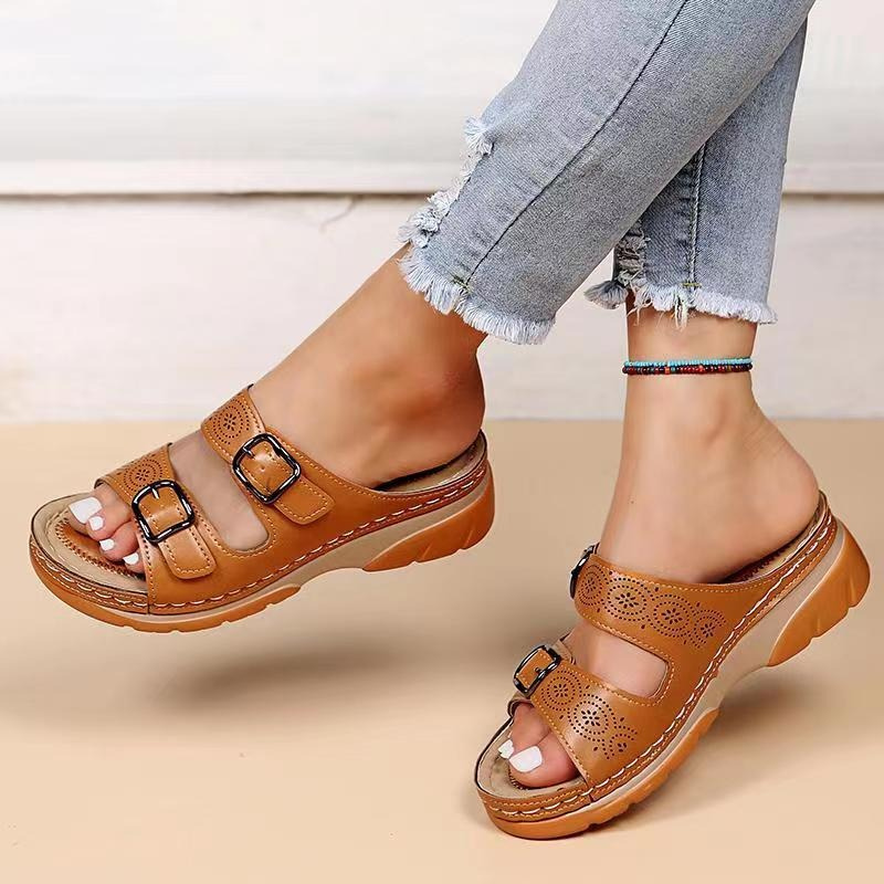 Helena | Women's orthopedic sandals with double buckle and open design