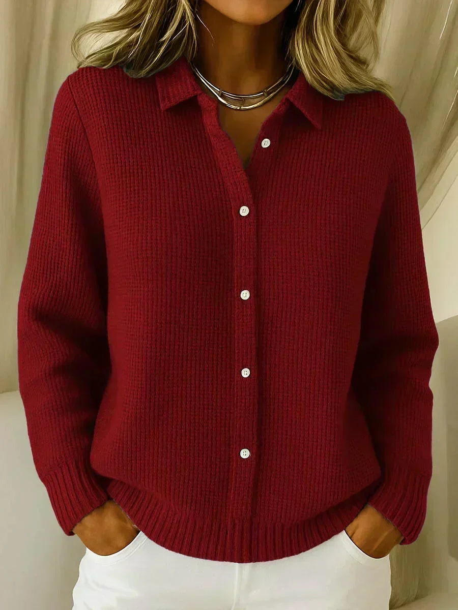 Carmela | Textured Knit Button-Up Jacket