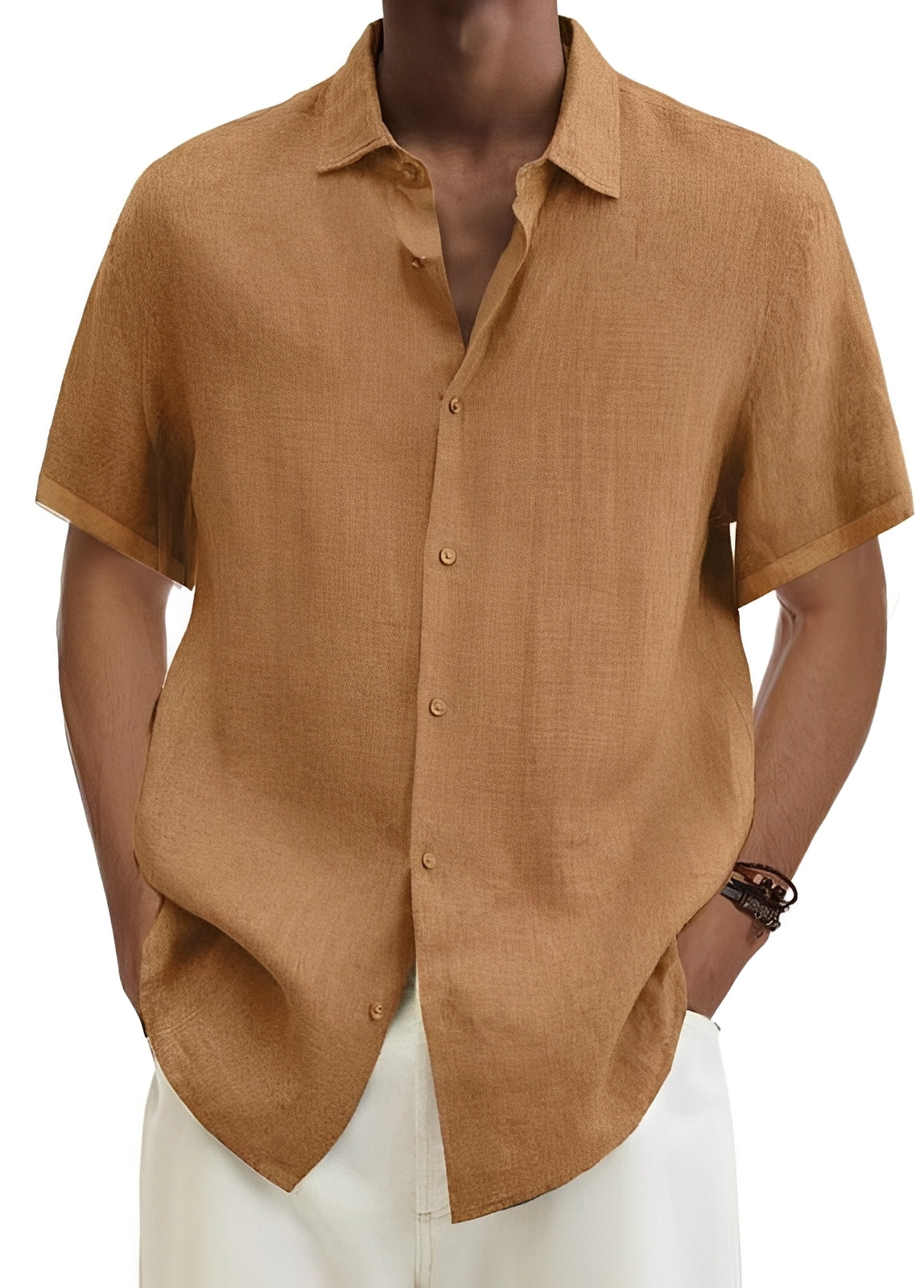 Richard - Men's loose-fit casual button-down shirt
