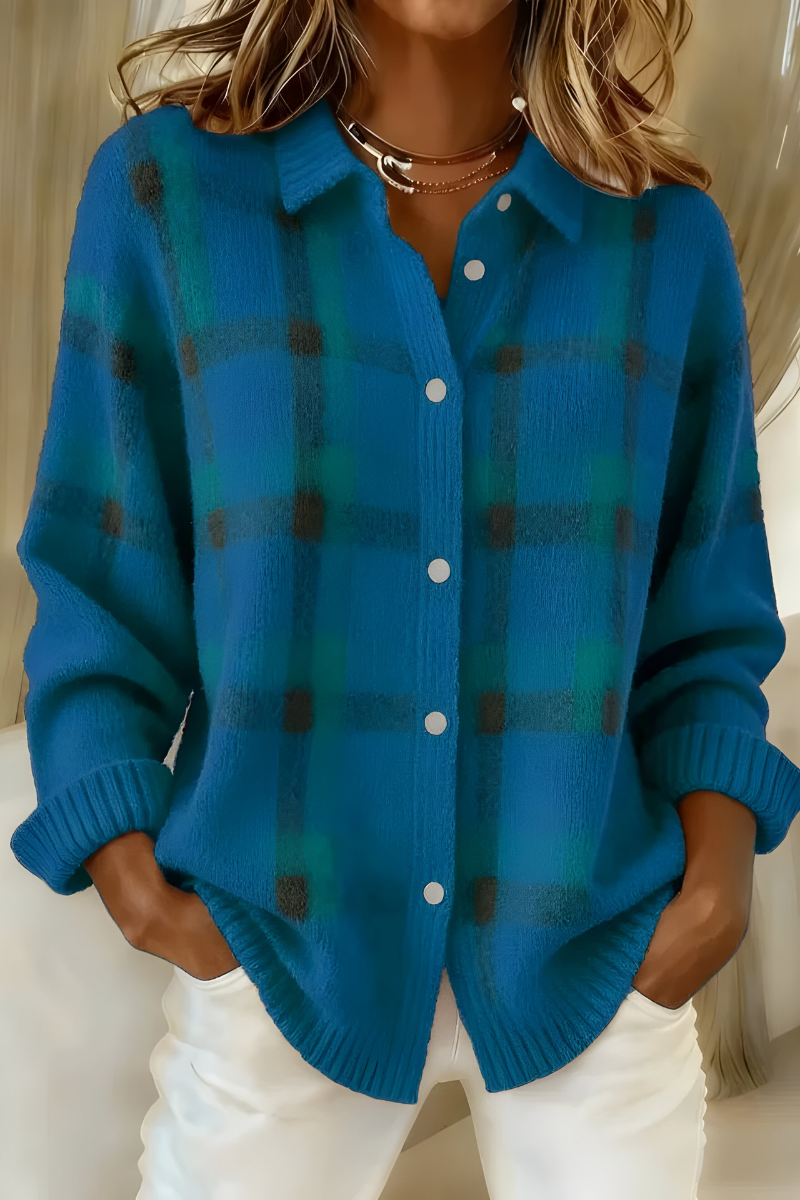 Candela | Plaid Knit Jacket