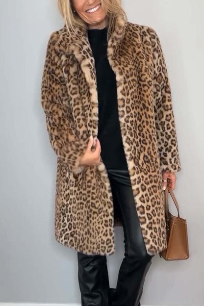 Savannah - Faux Fur Leopard Coat
