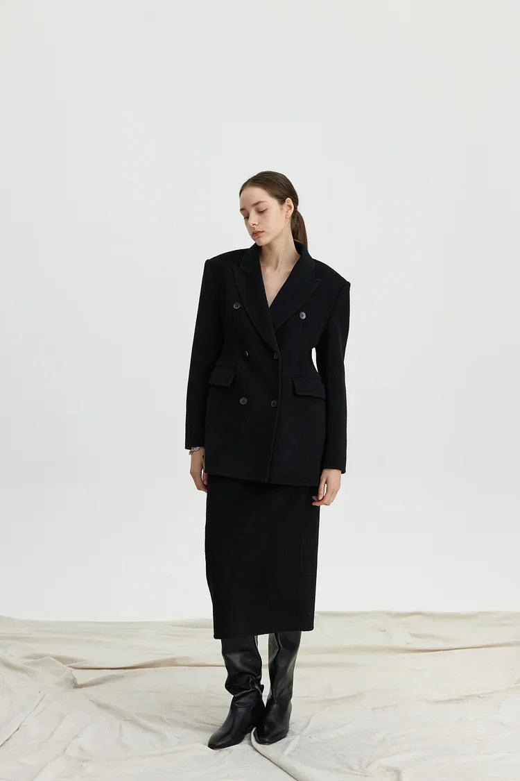Wool Button-Down Blazer