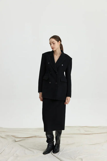 Wool Button-Down Blazer