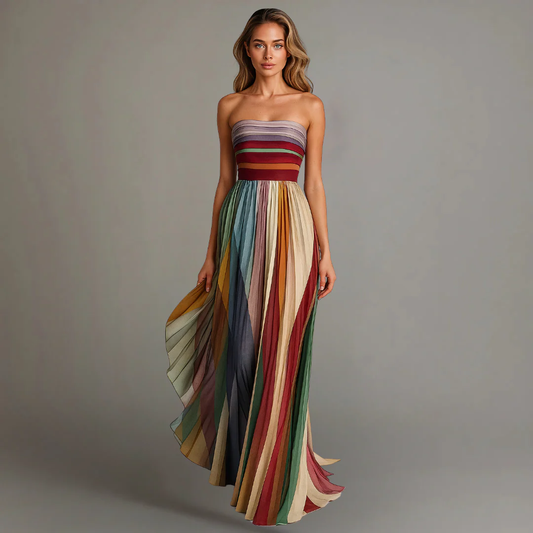 Juliana- Pleated chiffon dress