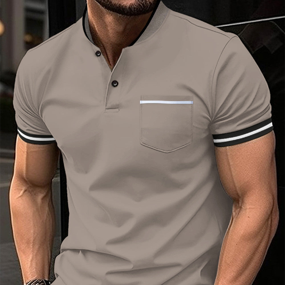Teodor - Comfortable blue cotton polo shirt for men