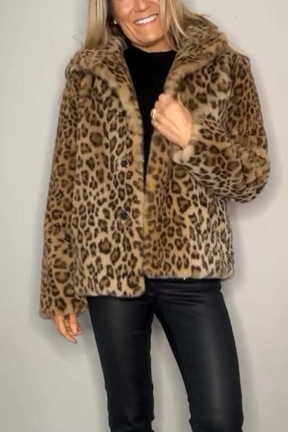 Savannah - Faux Fur Leopard Coat