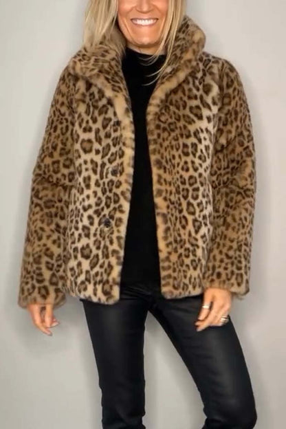 Savannah - Faux Fur Leopard Coat