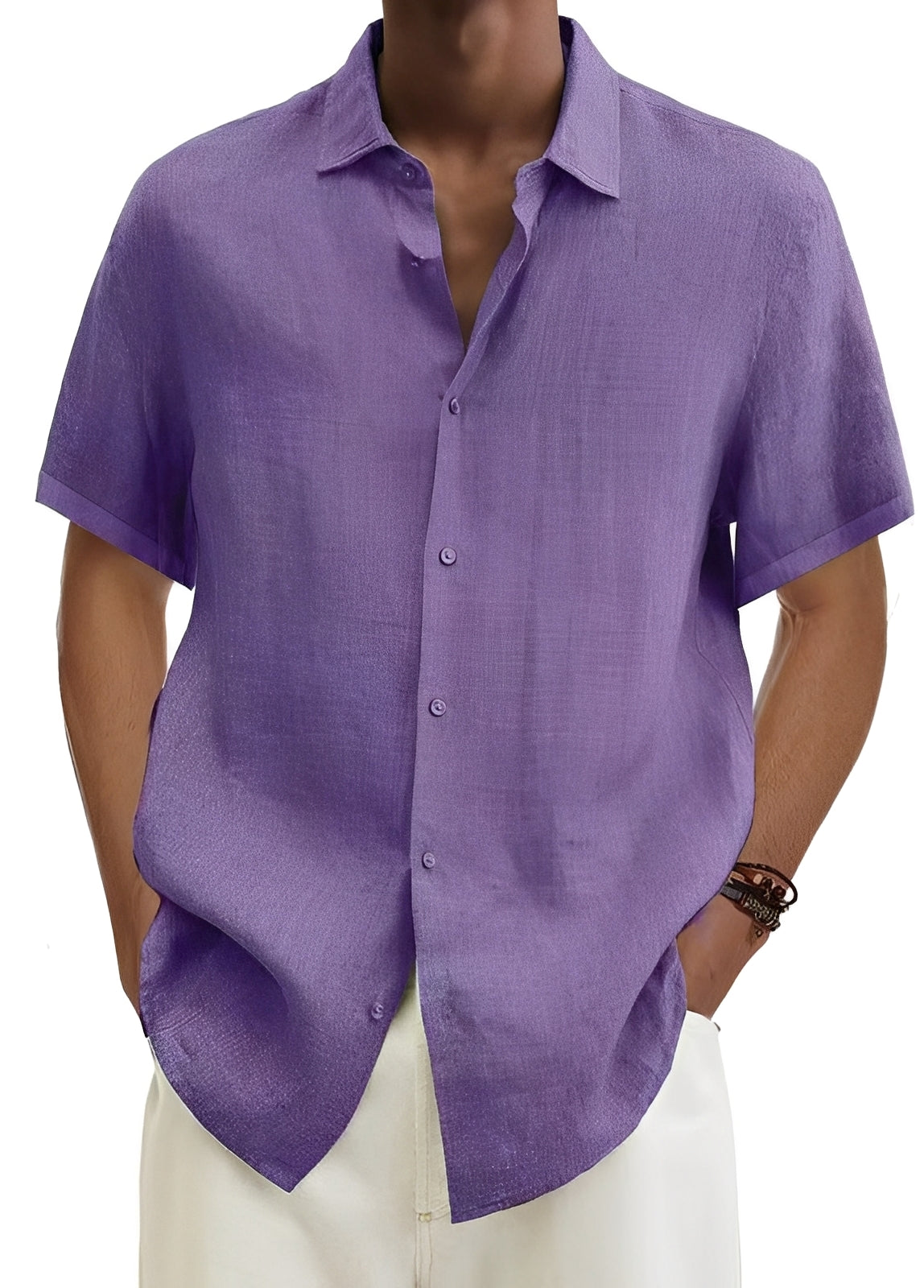Richard - Men's loose-fit casual button-down shirt