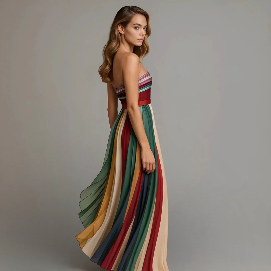 Juliana- Pleated chiffon dress