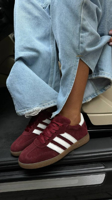 Retro-Modern Burgundy Sneakers