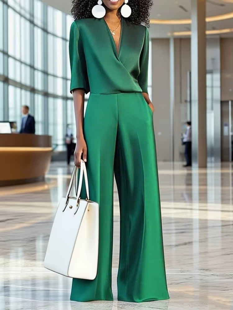 Selena Jumpsuit | Satin elegance