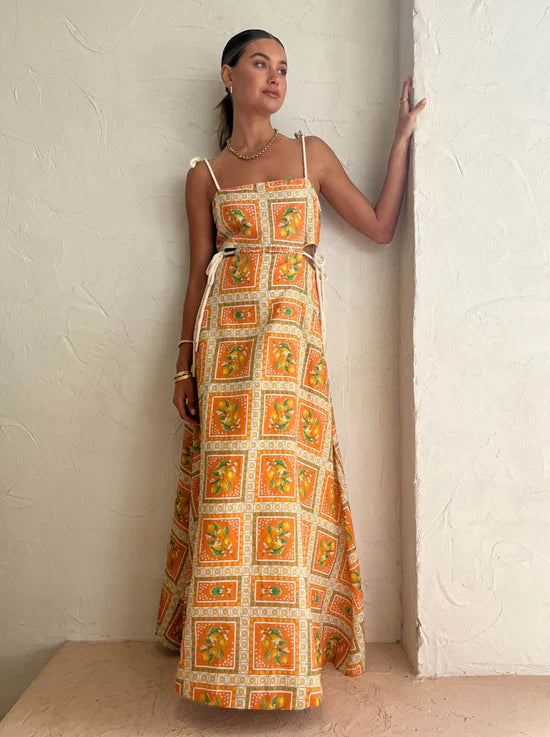 Antonieta™ Long Dress in Orange Tones