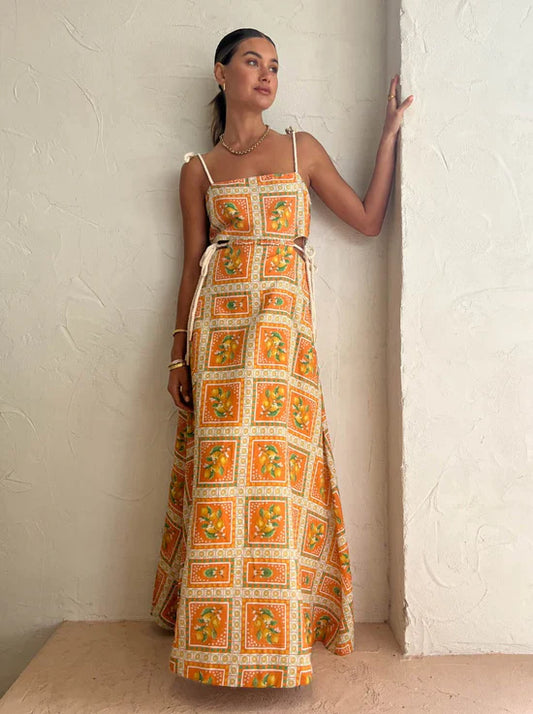 Antonieta™ Long Dress in Orange Tones