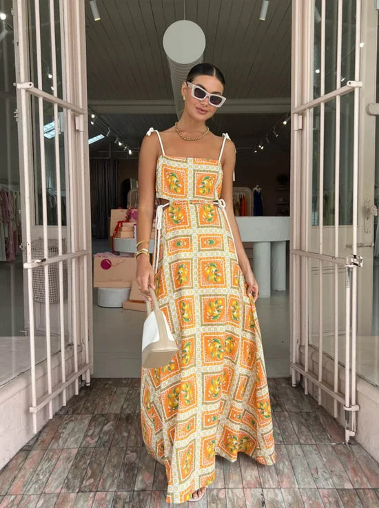 Antonieta™ Long Dress in Orange Tones