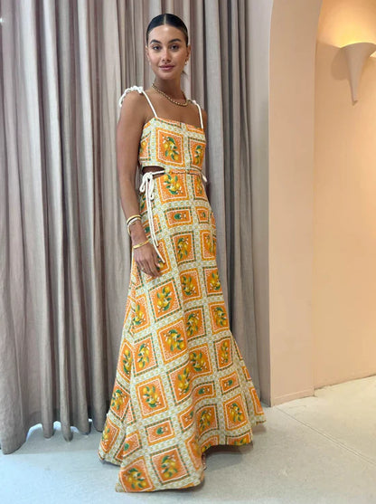 Antonieta™ Long Dress in Orange Tones