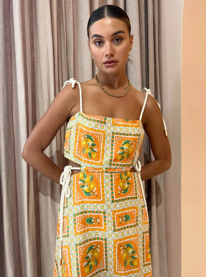 Antonieta™ Long Dress in Orange Tones