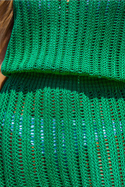 Boho green beach cover-up