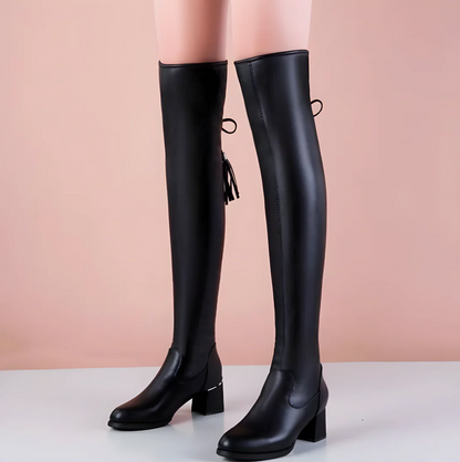 High-Heeled Leather Boots | Tamar™
