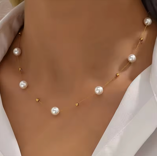 LUXURY GOLD AND PEARL NECKLACE - SAFIRI COLLECTION