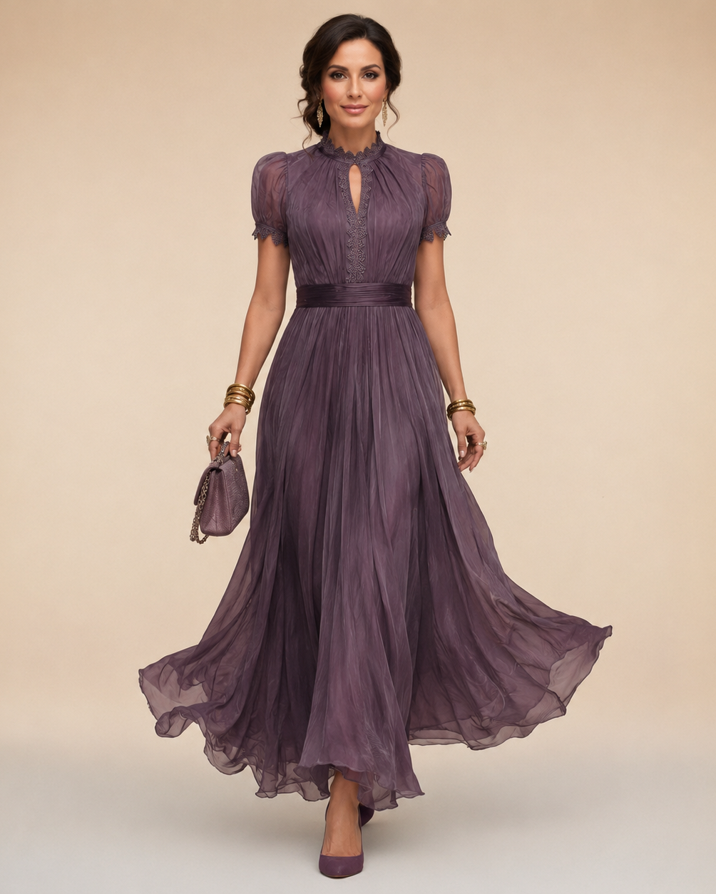 Julia | Maxi dress with waist trim