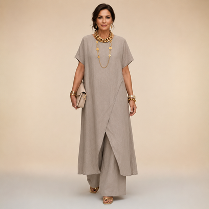 Adelina - loose-fitting asymmetrical set, elegant and comfortable