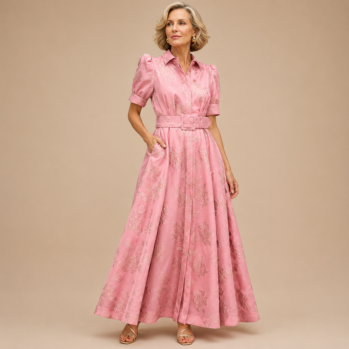 Aria | Short puff sleeve dress