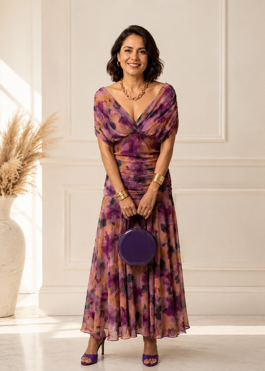 Malvina - Elegant chiffon dress for events