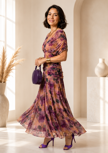 Malvina - Elegant chiffon dress for events