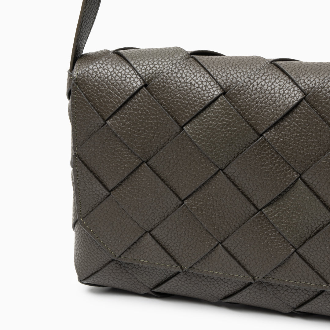 Aria Braided Leather Crossbody Bag