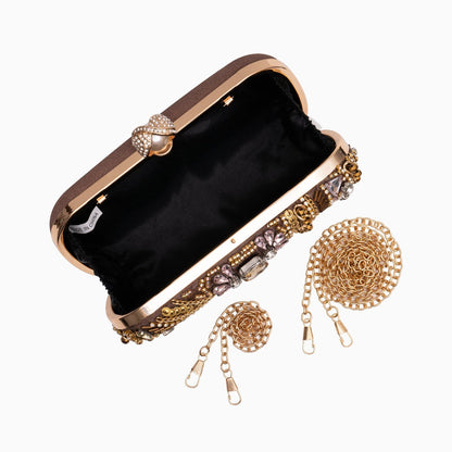 Handmade Pearl Evening Clutch | Rhinestones and Beads