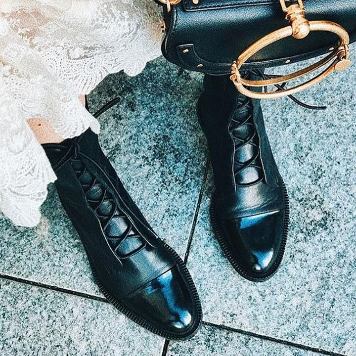 Patent Toe Leather Boots | Sara™