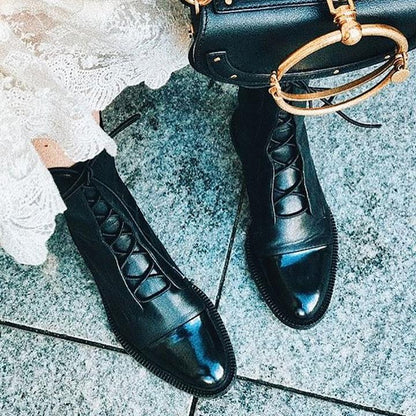 Patent Toe Leather Boots | Sara™