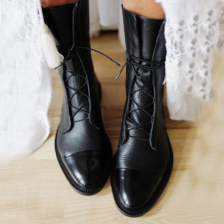 Patent Toe Leather Boots | Sara™
