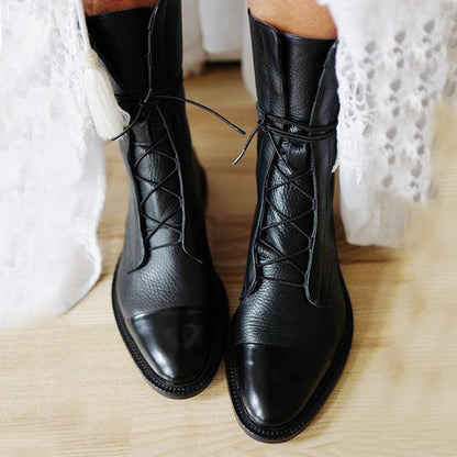 Patent Toe Leather Boots | Sara™