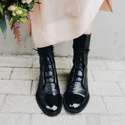 Patent Toe Leather Boots | Sara™
