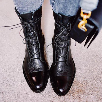 Patent Toe Leather Boots | Sara™