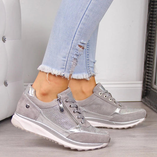 Prisella | Modern women's lace-up sneakers | Wedge