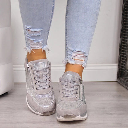Prisella | Modern women's lace-up sneakers | Wedge