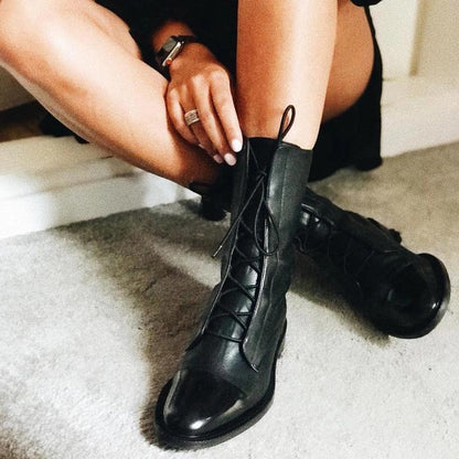 Patent Toe Leather Boots | Sara™